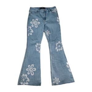 Hollister Cali High Rise Vintage Flare Floral Denim Jeans Women's Size 29 R Blue